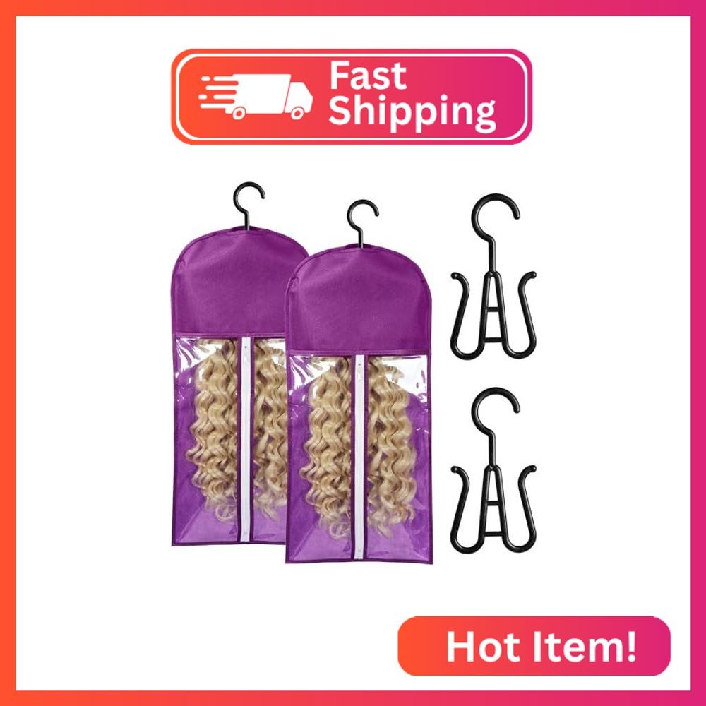 Wig Storage Dust-proof Wig Bag Storage for Multiple Wigs with Hanger Wig Stand H