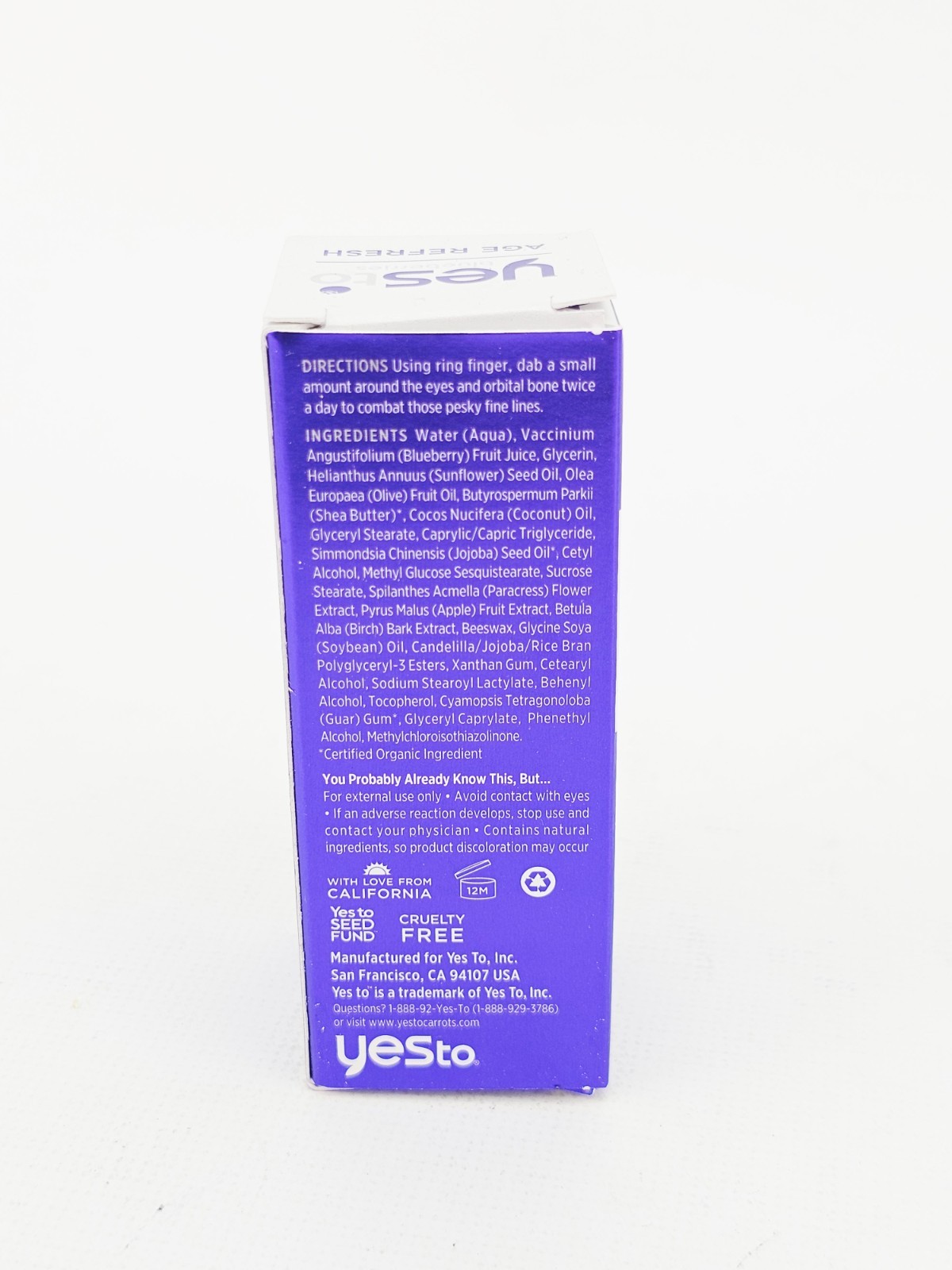 Yes To Blueberries Age Refresh Eye Firming Treatment 0.5 fl oz Paraben Free