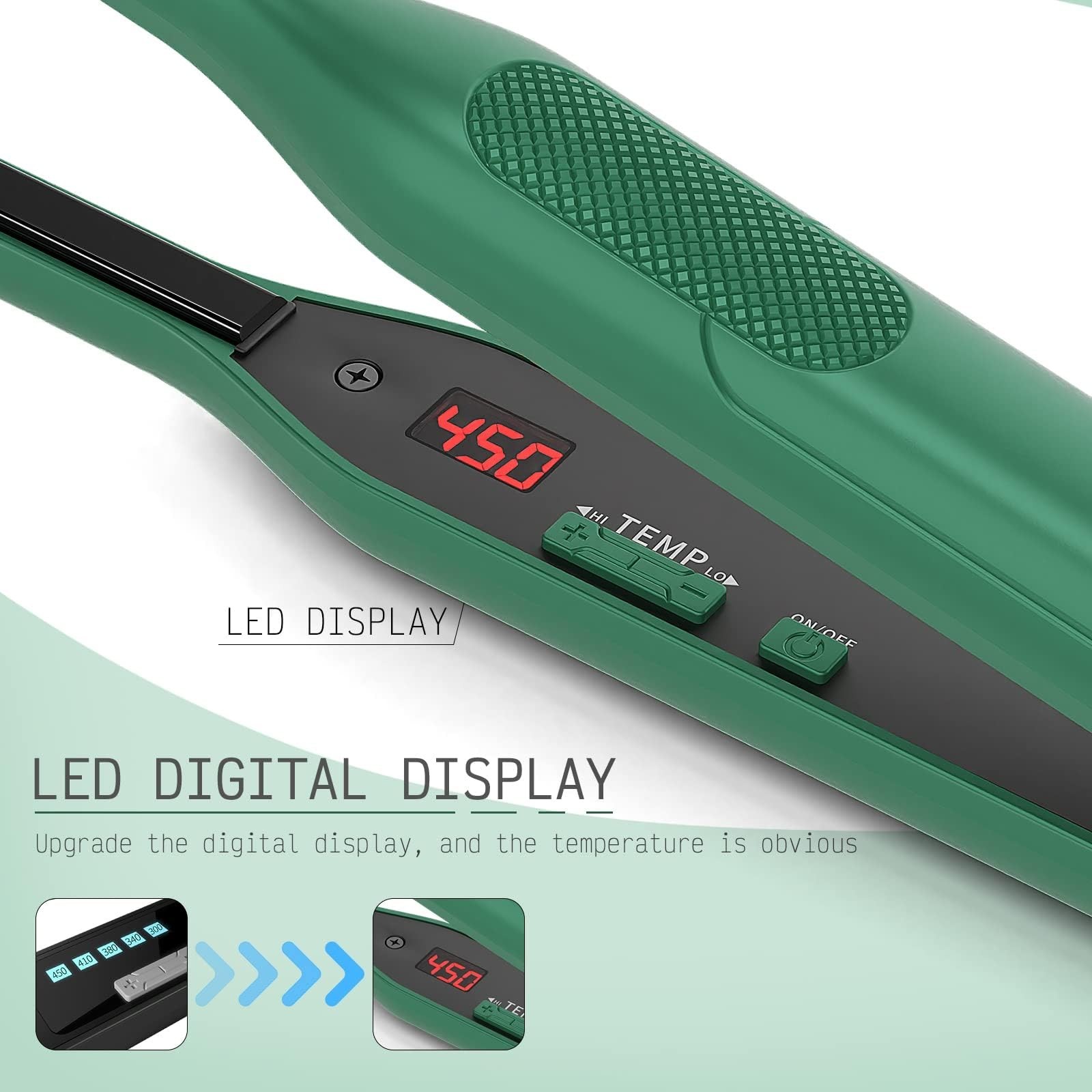 Mini Ceramic Flat Iron 3/10″ Nano Tourmaline Straightener for Short Hair, Dual V