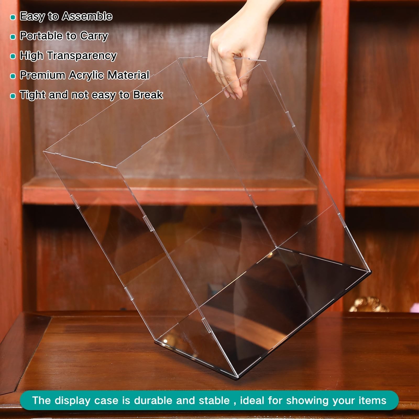 Clear Self-Assembly Acrylic Display Case Transparent Dust Proof Pro… Fast Ship