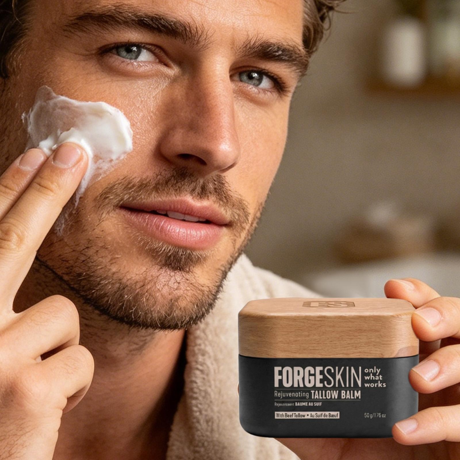 FORGE SKIN Men Face Tallow Balm 50g Beef Tallow Hydrating Cream (New Formula)