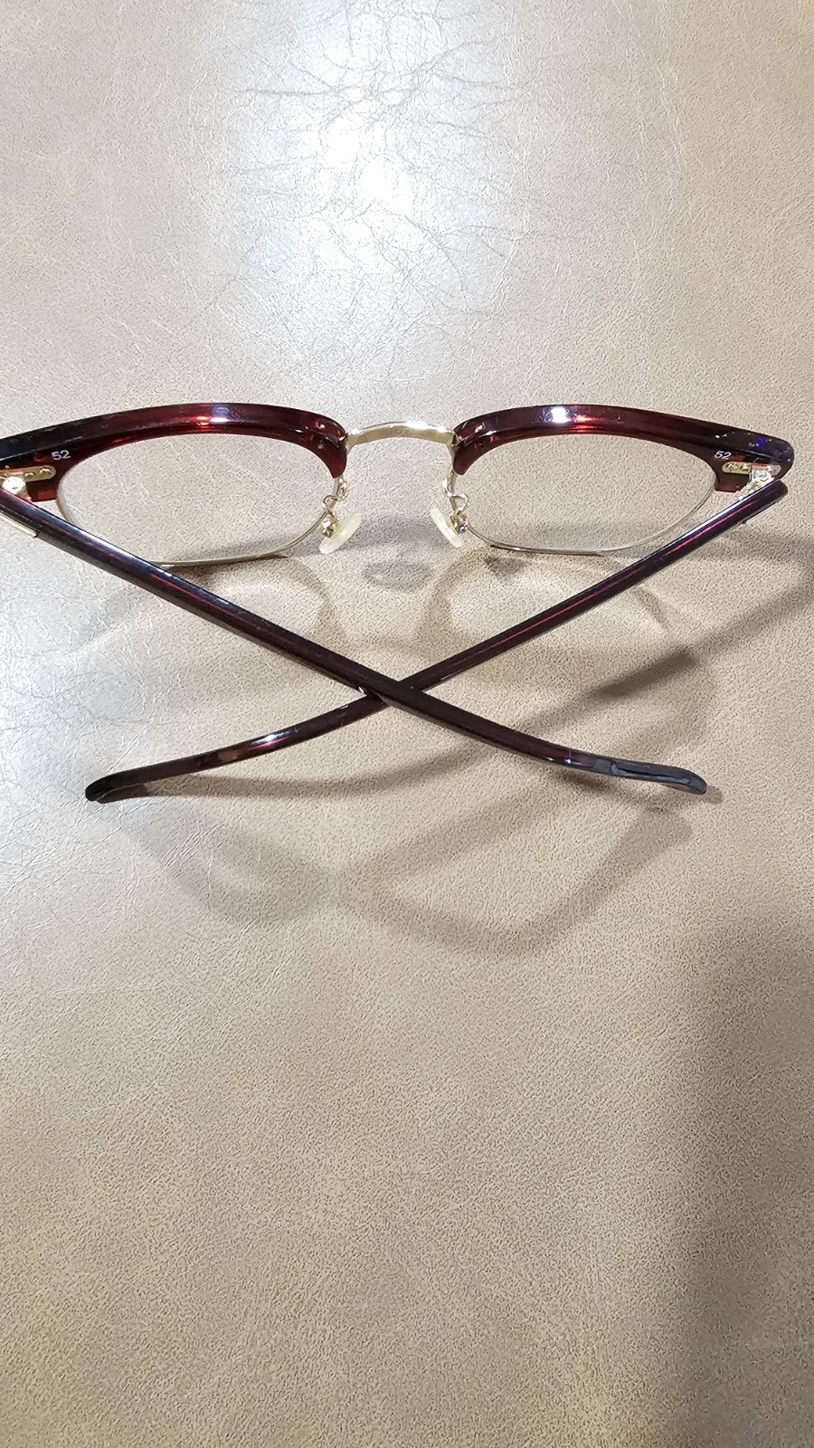 Shuron Ronsir Browline Burgundy Full Rim Metal/Plastic Eyeglass Frames 52-22