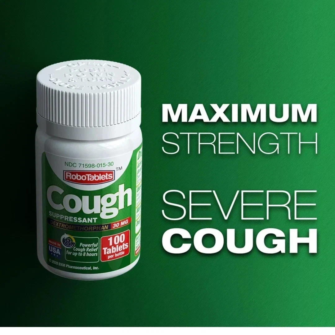 RoboTabs Cough Suppressant Dextromethorphan 30mg 100 Tablets