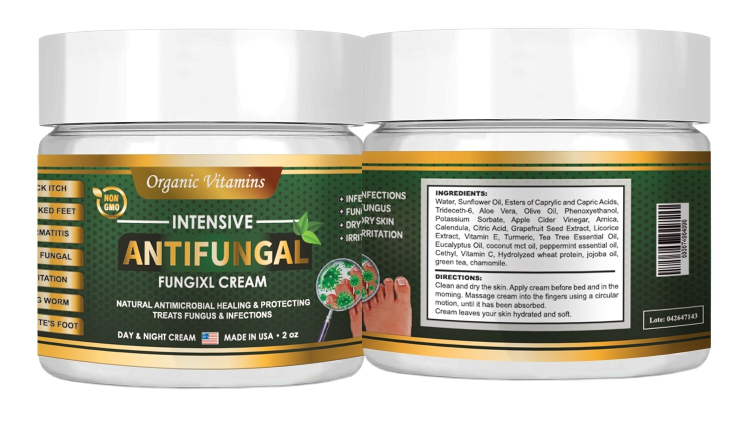 Tea Tree Oil Antifungal Cream Super Balm Athletes Foot,Eczema,Ringworm,Jock Itch