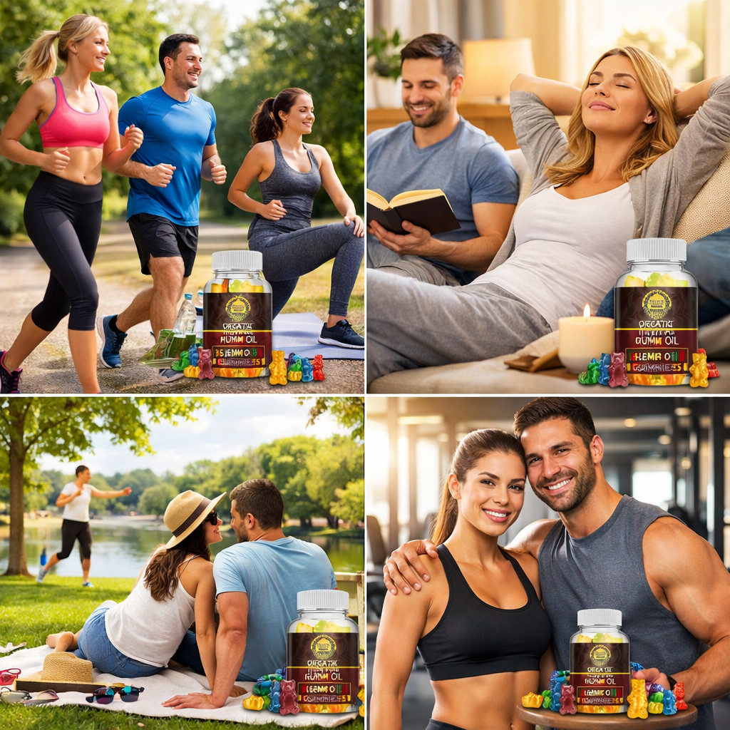 Hemp-Oil Gummies – Vegan – Pain, Sleep, Calm Anxiety Stress -Made in -Packed USA