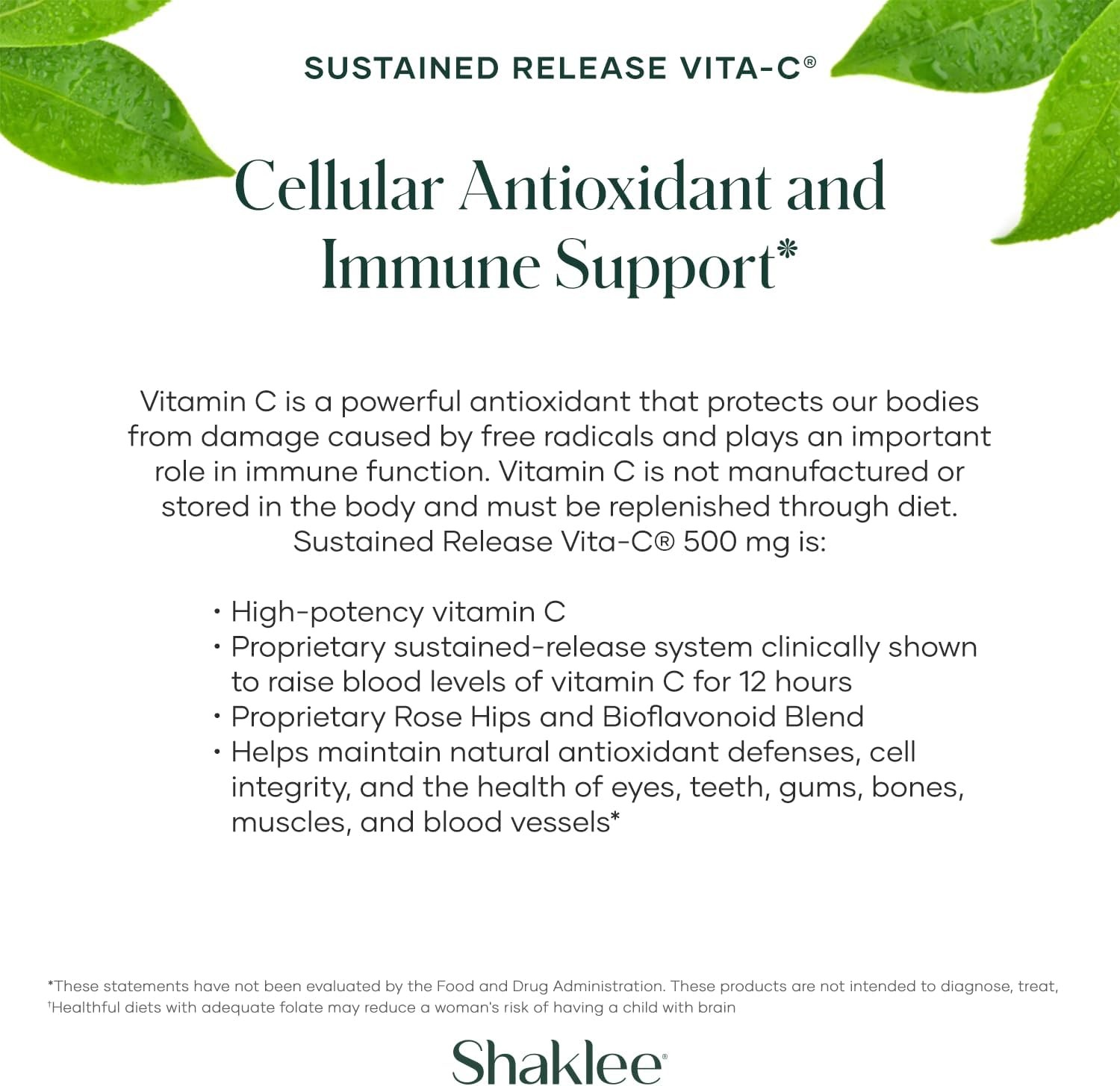 Shaklee-Sustained Release Vita-C? 500mg-High-Potency Cellular and Immune Support
