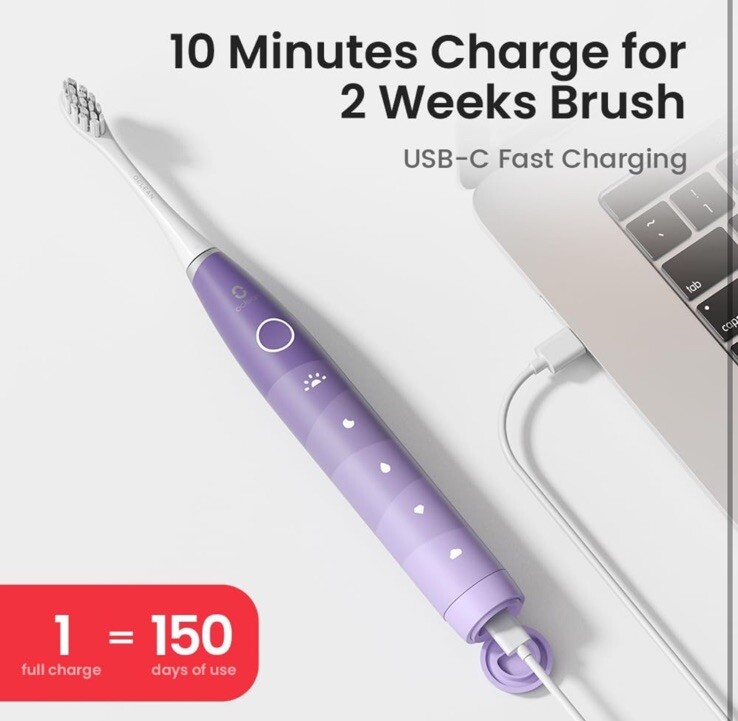 Electric Toothbrush for Adults with 6 Soft Brush Heads & Travel Case