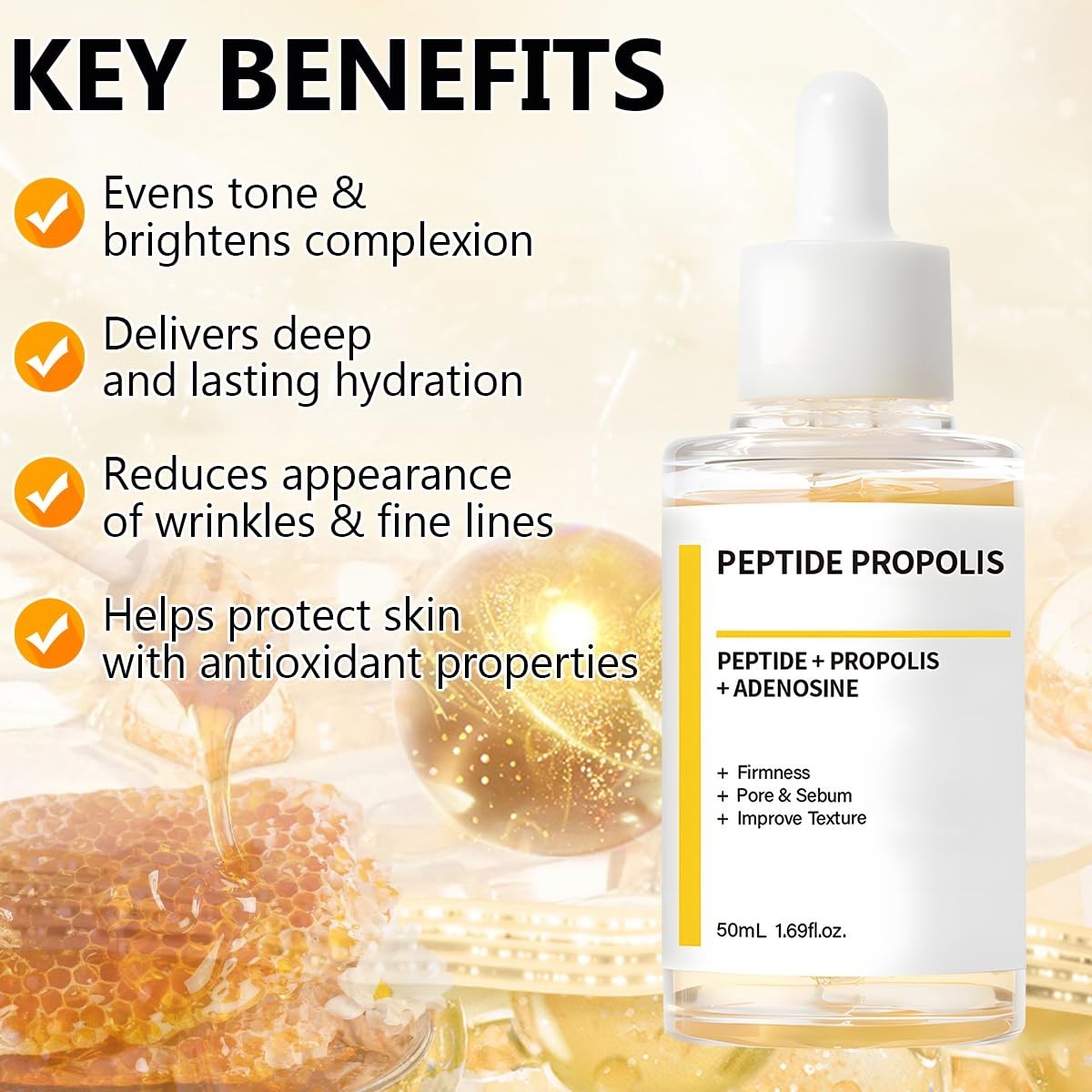 2PCS Hydration & Wrinkle Renewal Serum, with Peptide Propolis Complex,Reduces…