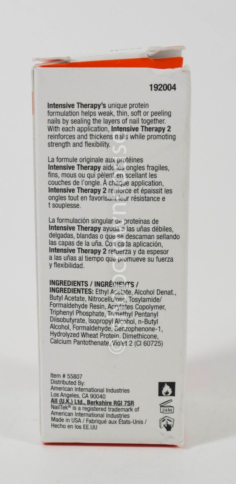 Nail Tek For Soft Peeling Nails #2 STRENGTHENER INTENSIVE THERAPY 0.5 fl oz