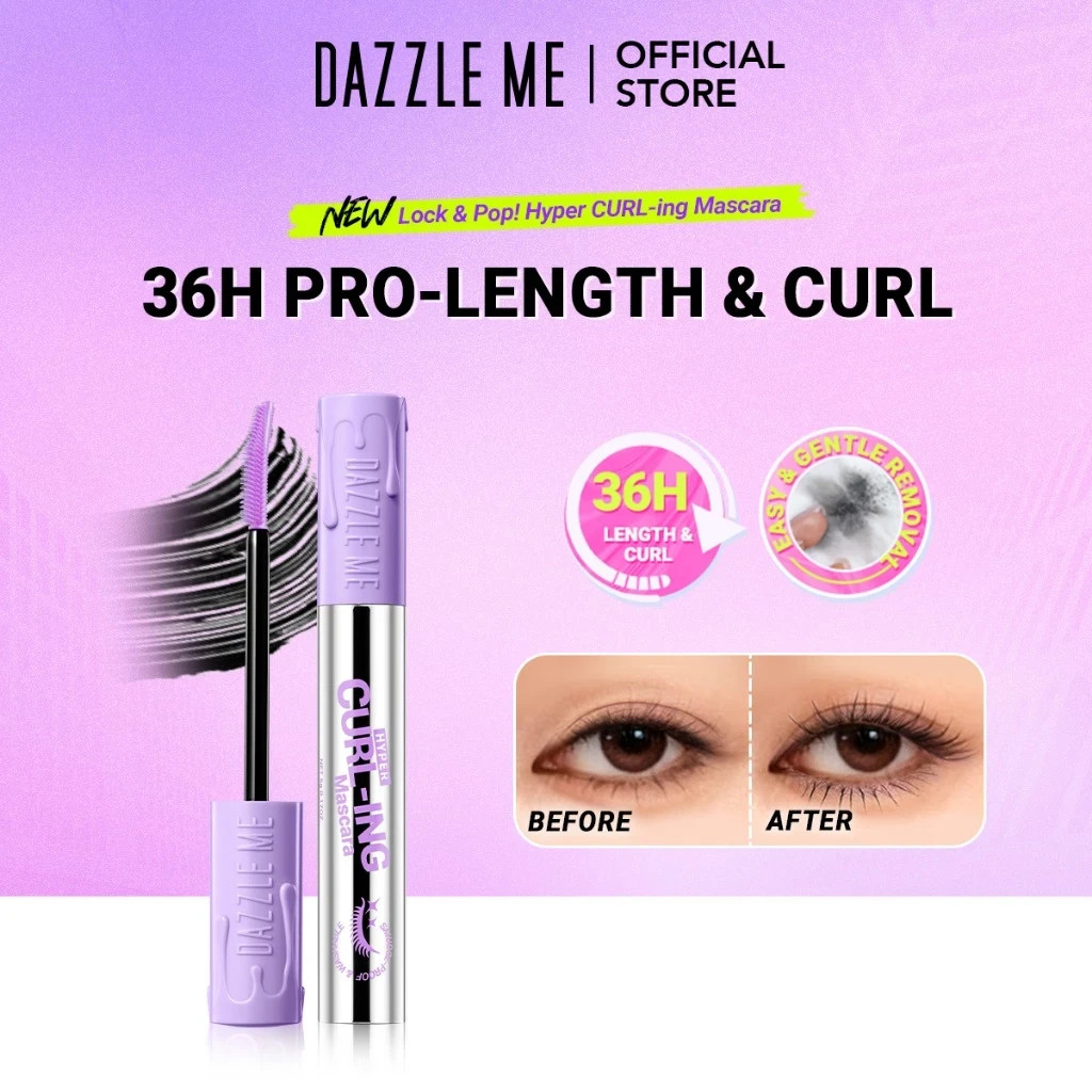 DAZZLE ME Waterproof Mascara Long Lasting Curl Volume Smudge Proof