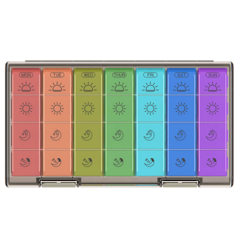 7 Day Pill Organiser Moisture-Proof Dust-Proof Large Weekly Pill Box for Fish US