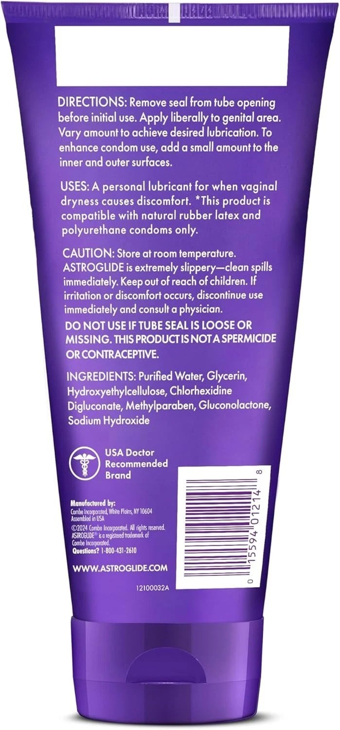 Astroglide Water Based Personal Lubricant Gel 7oz Long Lasting Toy Safe