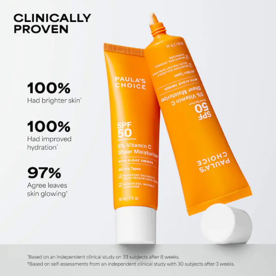 NIB 100% Authentic Paula’s Choice 5% Vitamin C Facial Moisturizer SPF 50, 2 oz