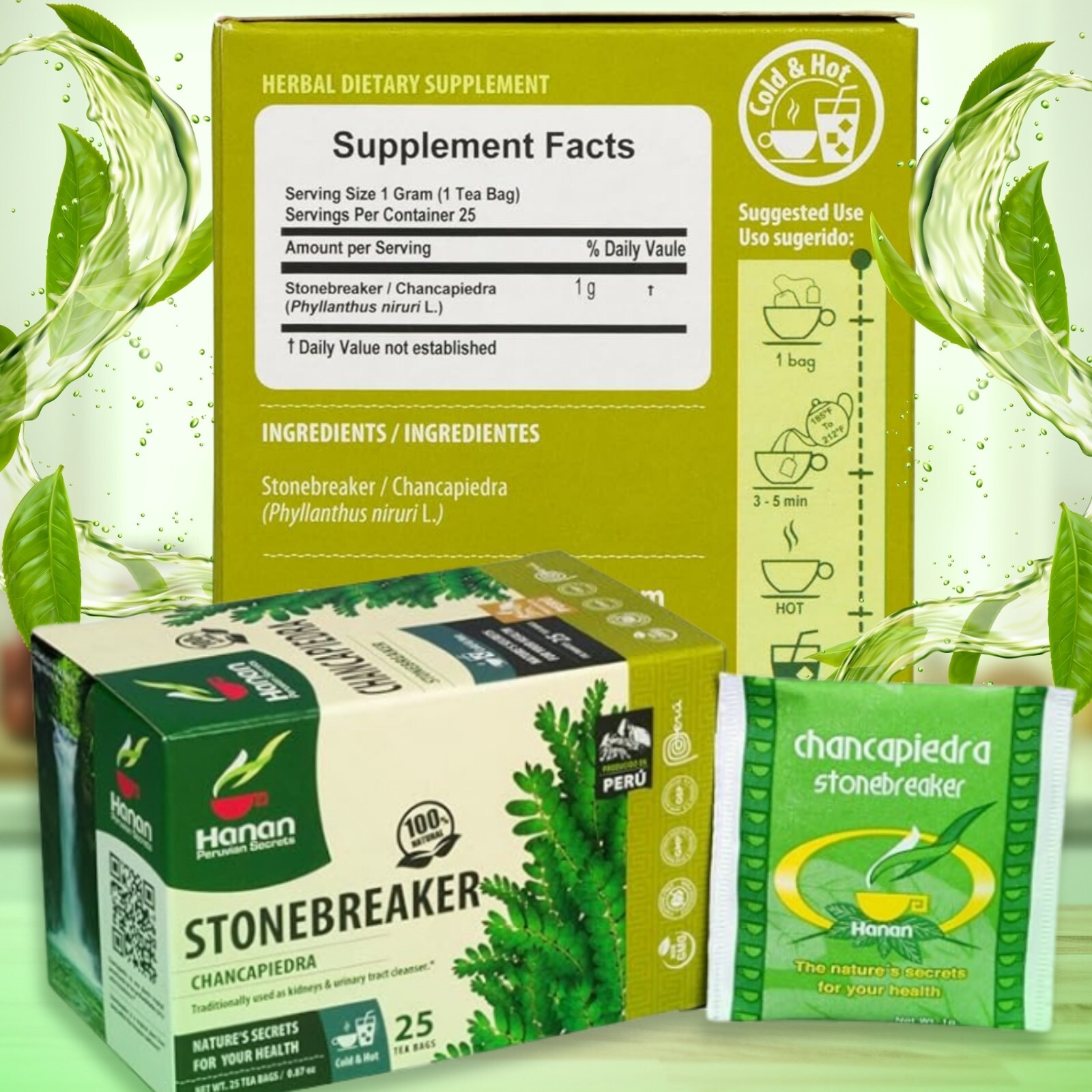 Chanca Piedra 25 Herbal Tea Bags “Stone Breaker” from Peru