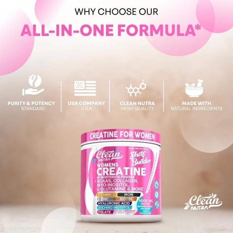 Women’s Creatine Powder with BCAAs, Collagen & Inositol – Clean Nutra++