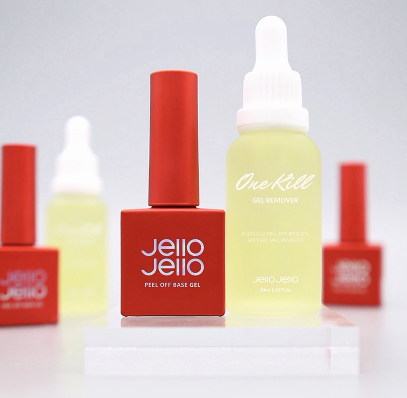 Jello Jello Peel Off Base Gel + One Kill Remover Nail Gel Removal Kit
