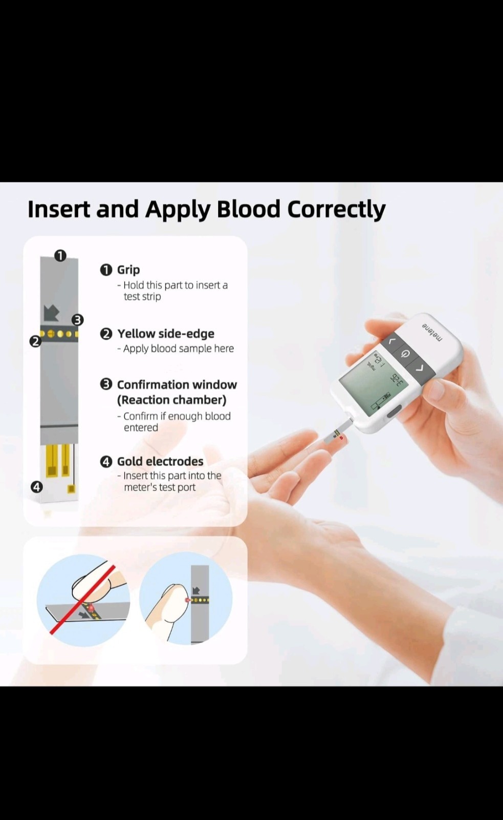 Metene AGM-513S Test Strips for Diabetes, 100 Count 100 Count(Pack of 1)