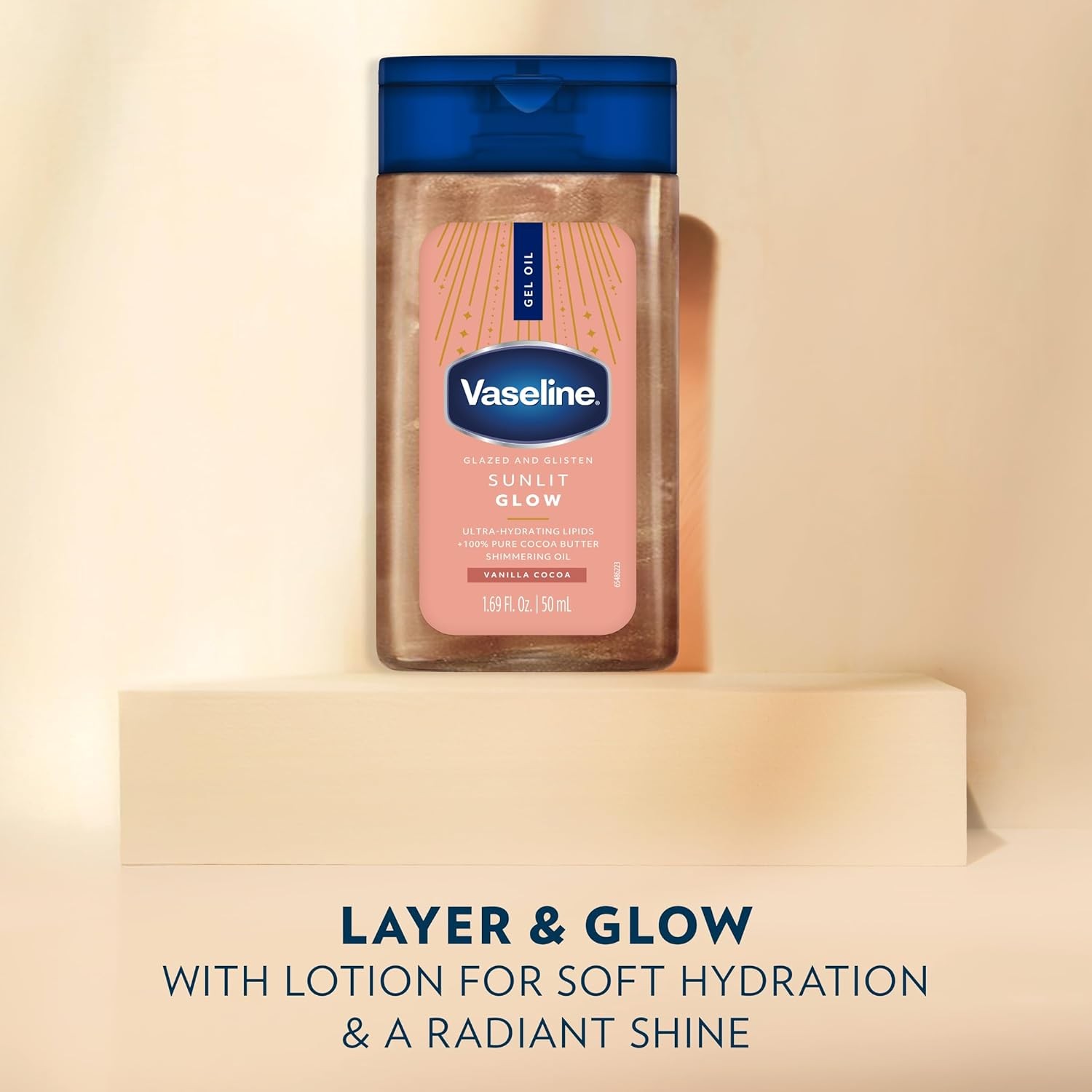 Vaseline Glazed & Glisten Sunlit Glow Body Gel Oil 3 Pack 1.69 oz