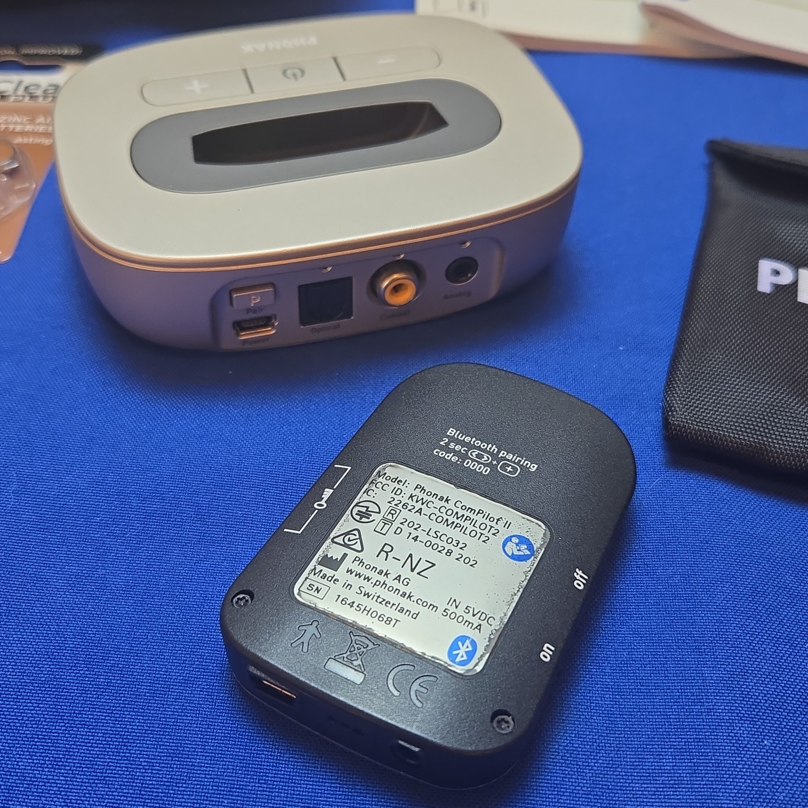 Phonak Audeo 0459 Hearing Aids Pair With Case + TVLink II Base and ComPilot II