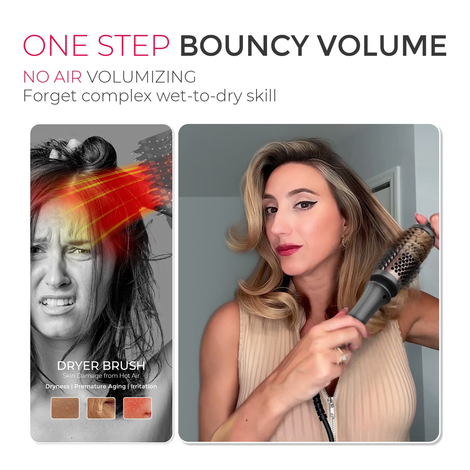 TYMO STYLUX Heated Round Brush, 3-in-1 Styling Tool with 1.7-Inch Ceramic
