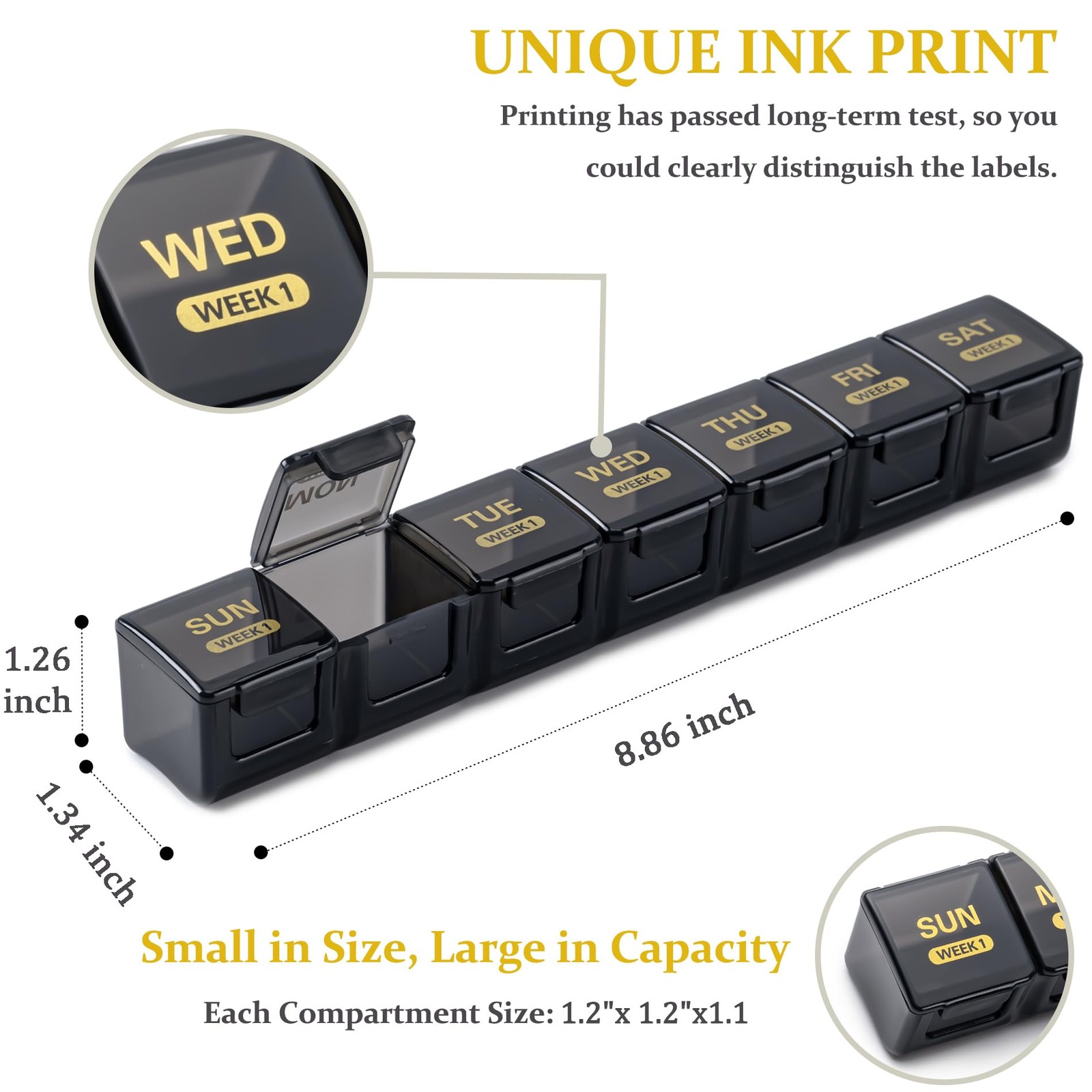 Monthly Organizer, 28 Day 1 Time a Day with Dust-Proof Case, Large 4 Weeks a …