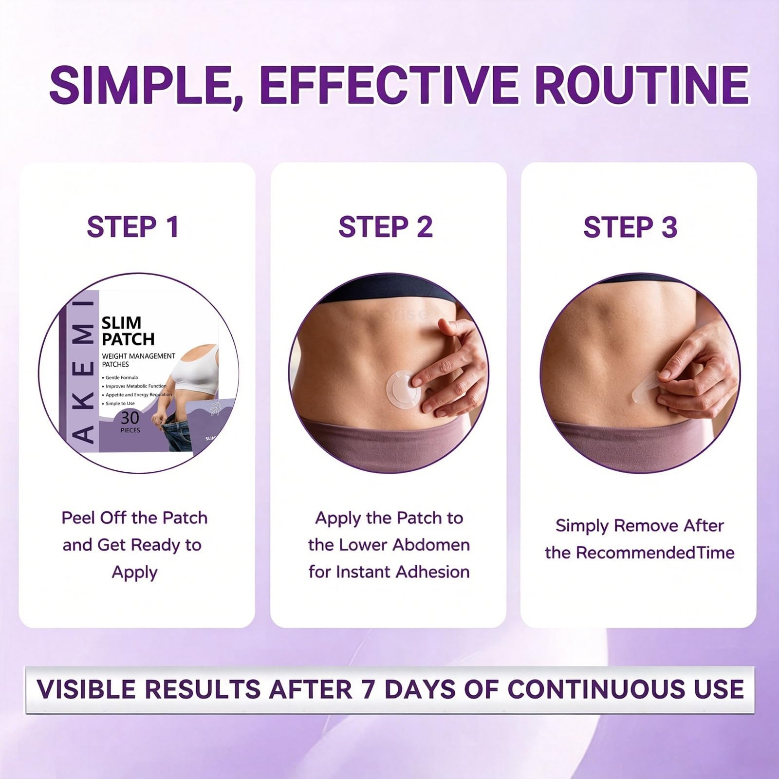 Akemi Natural Body Patches, All Skin Types, 30-Day Supply