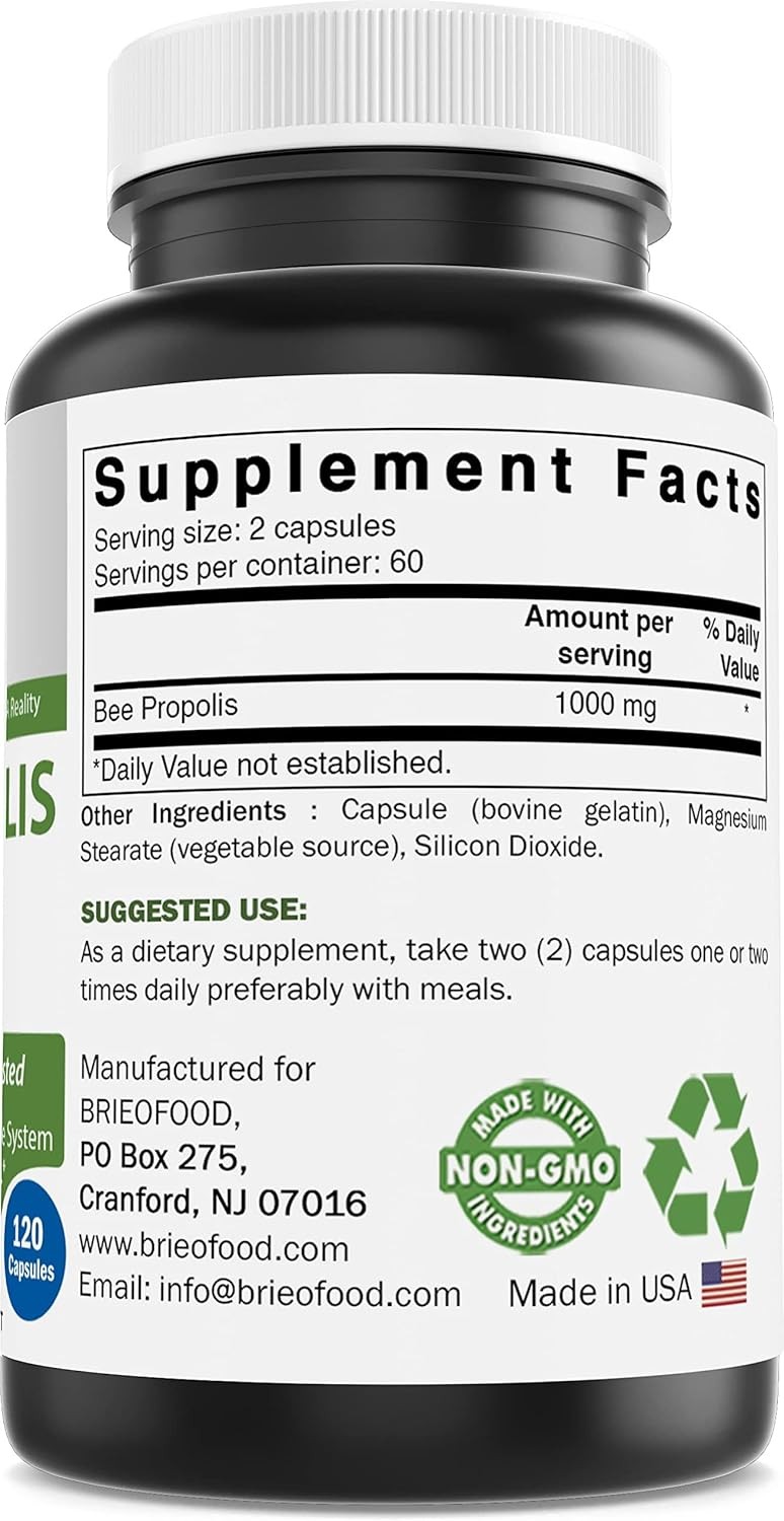 Bee Propolis 1000Mg per Serving – 120 Capsules