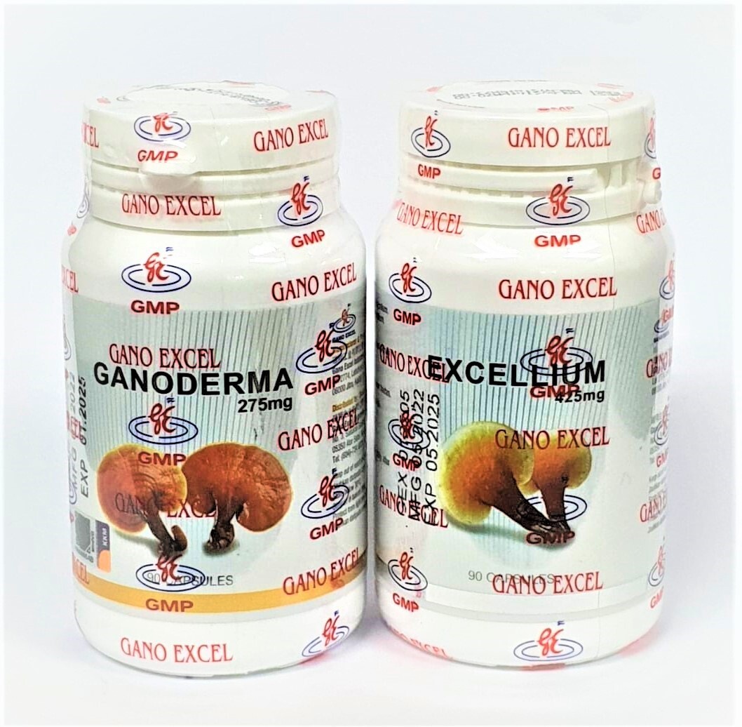 1 Bottle Gano Excel Excellium 90 + 1 Bottle Ganoderma Lucidum 90 Capsules USA