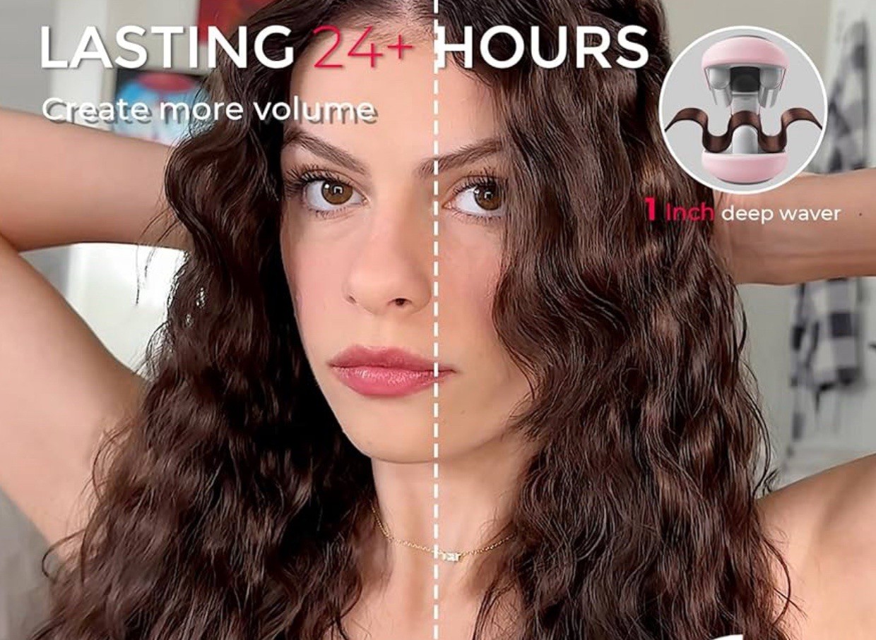 Curling Iron Hair Crimper Waver-TYMO ROVY Beach Waves Curling Wand,Ionic-Sealed