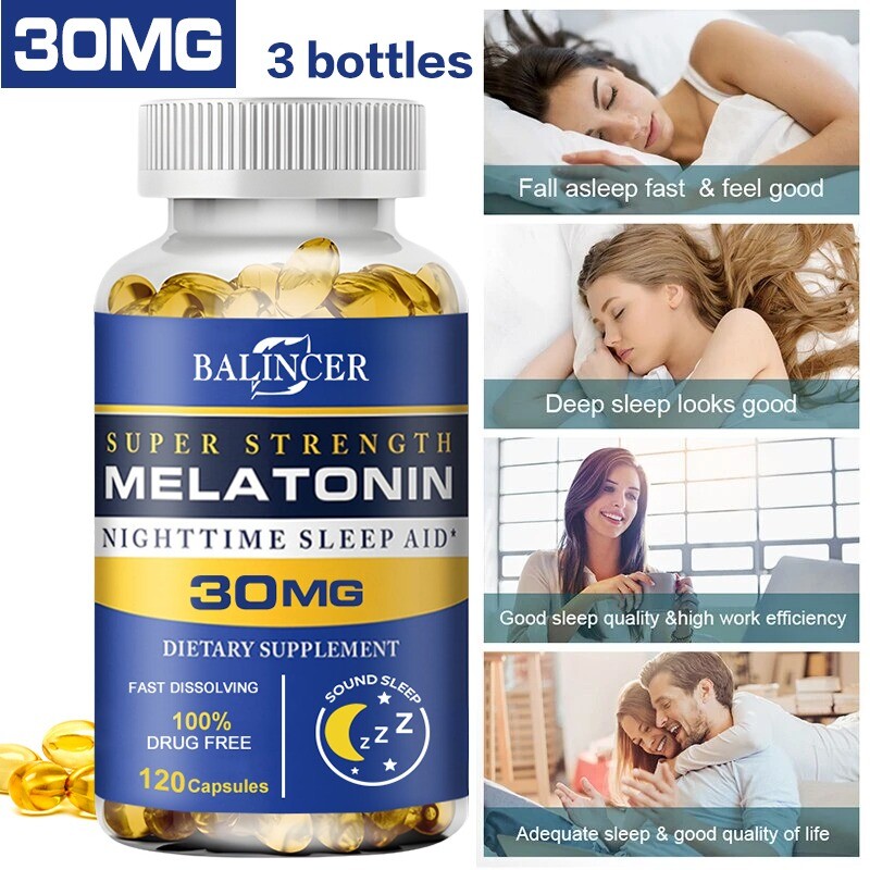 Nighttime Sleep Aid 30mg Supports Sleep Health 30 to120 Capsules