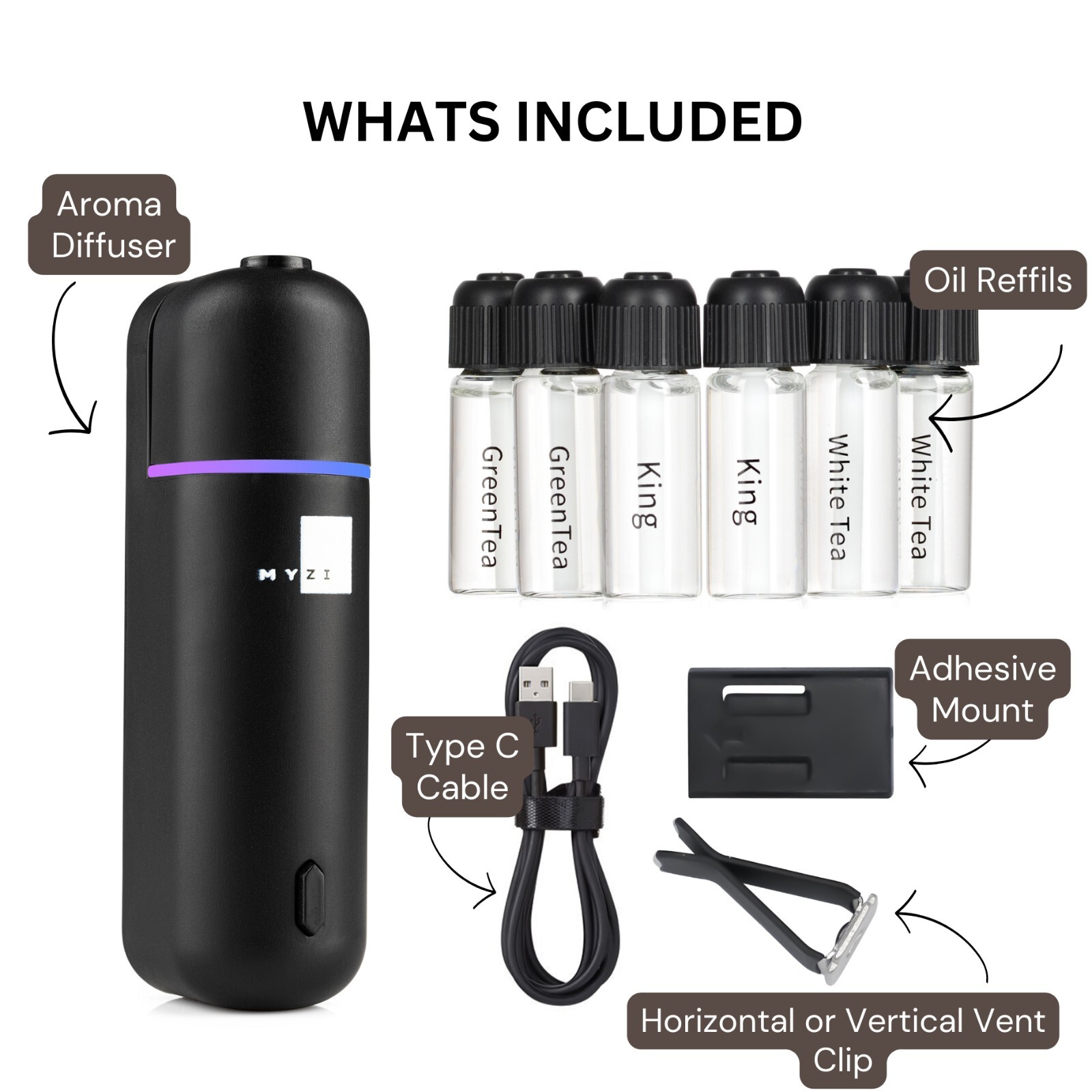 Car Diffuser With 6 Oils Included – essential oil diffuser gift set
