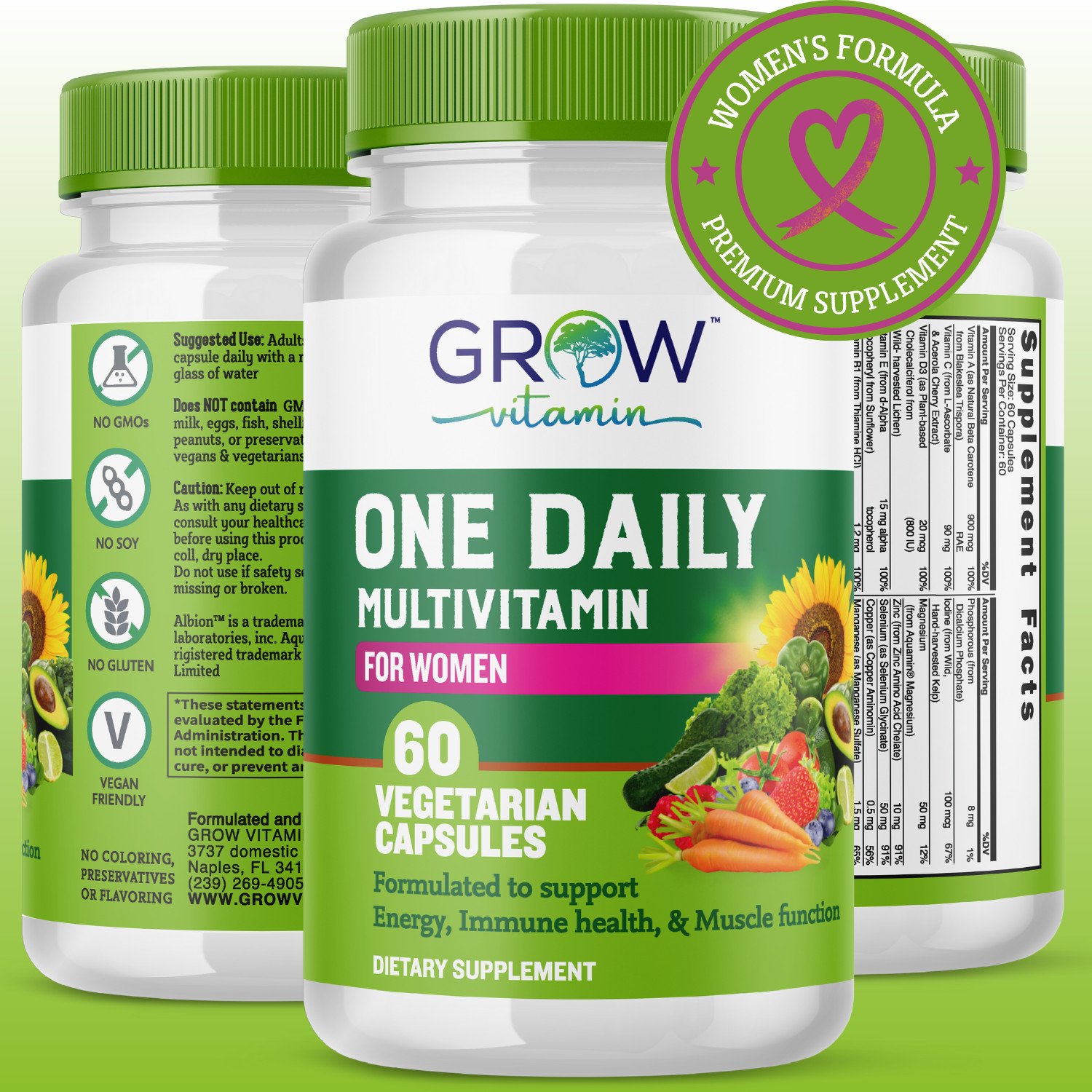Women Organic Whole food multivitamin & Multi-Mineral, One Daily, 60 days supply