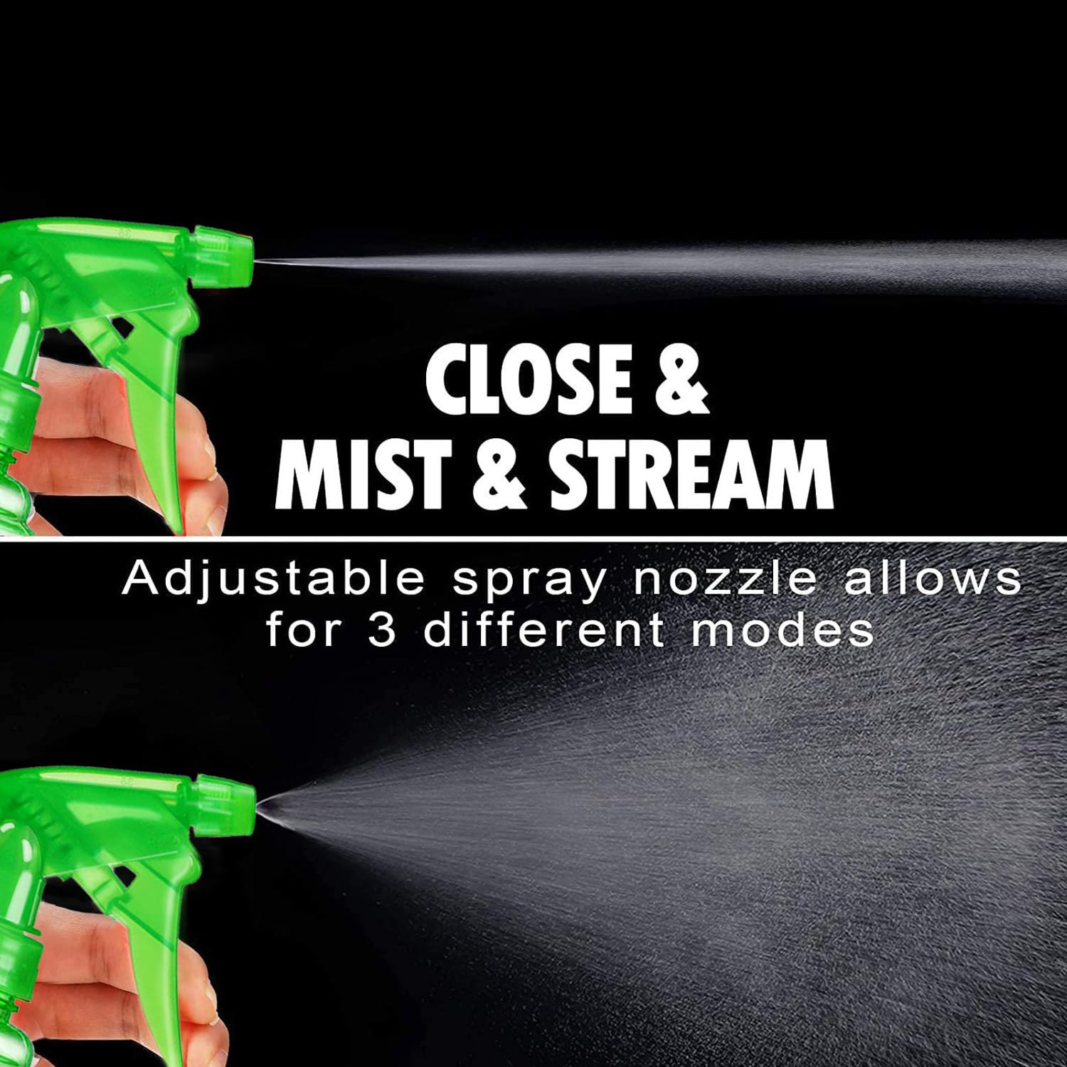 Spray Bottles – 3 Pack, 16 Oz – Mist/Stream, Bright Colors, Sturdy, Leak Proof,