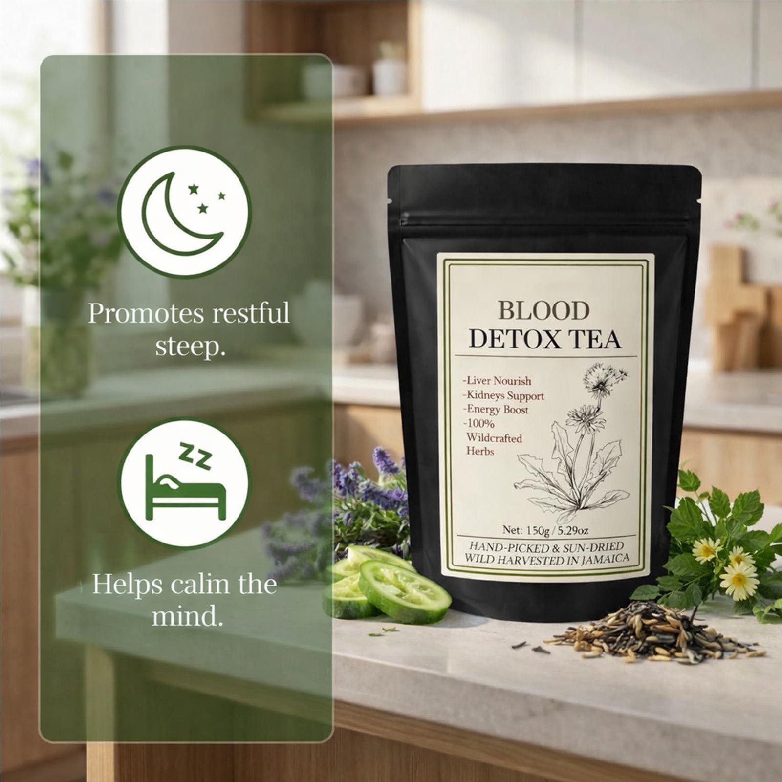 30 Bags Jamaican Healing Garden Blood Detox Tea, Chef Tijani Blood Detox Tea