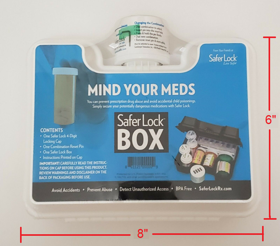 Safer Lock Box Keep Your Medicine Safe 4 Digit Combination Lock Cap *SEALED*