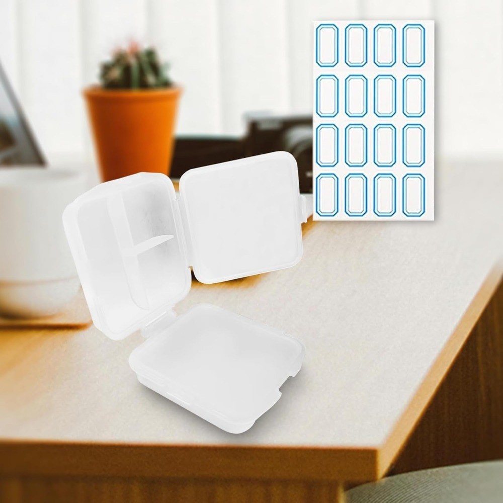Portable 6 Compartment Pill Organizer Double Lock Travel Pill Box PP