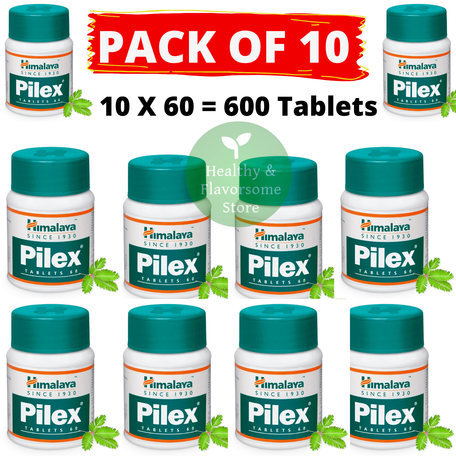 10 Pack x Himalaya PILEX 600 Tabs For Piles LONG EXPIRY