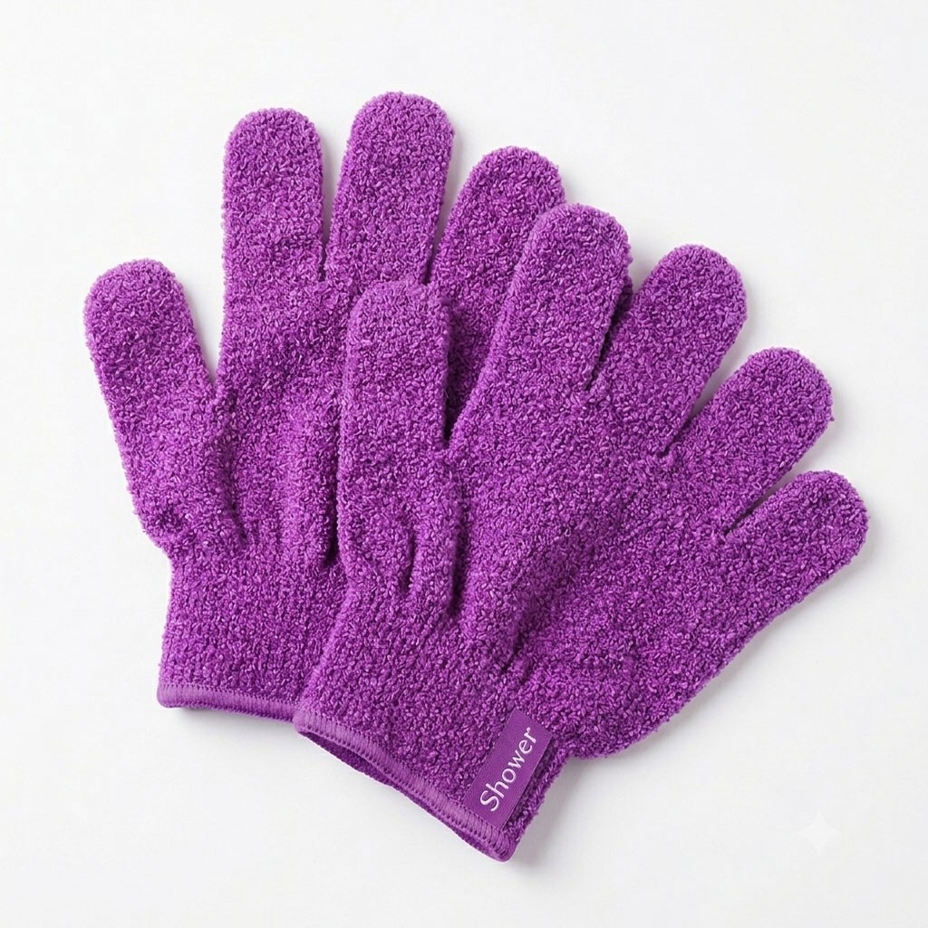 Premium Korean Italy Towel 1 Pair Exfoliating Body Scrub Nylon Glove PINK