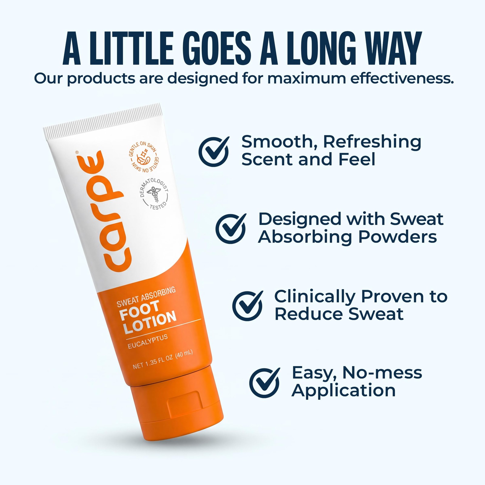 Carpe Sweat Absorbing Foot Lotion, A 1.35 Fl Oz (Pack of 1)