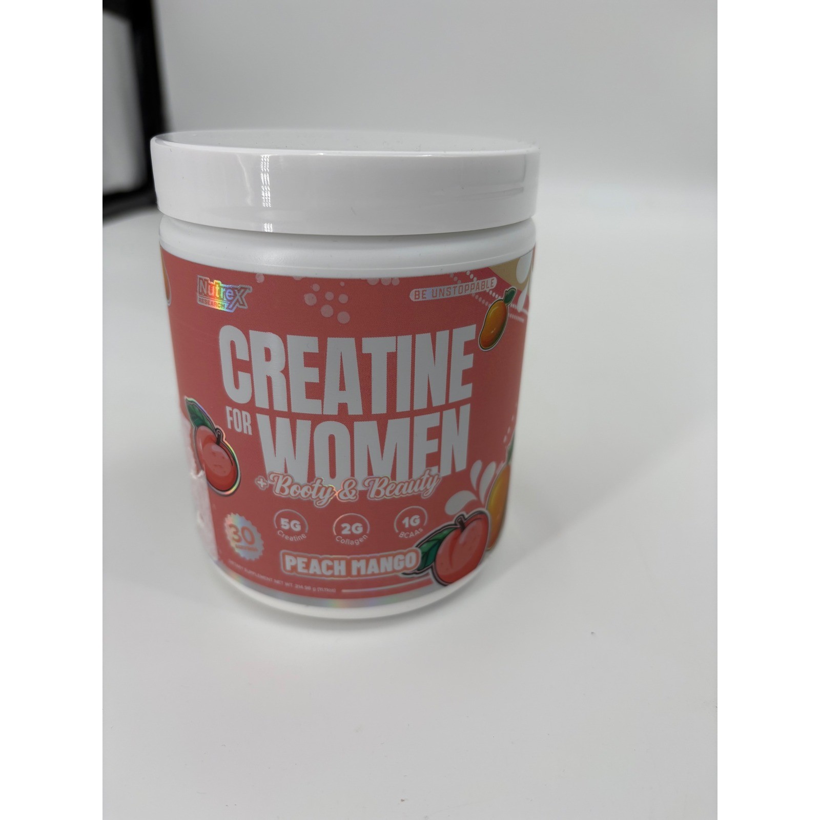 Nutrex Research Creatine for Women Peach Mango 30 Servings Collagen Biotin BCAAs