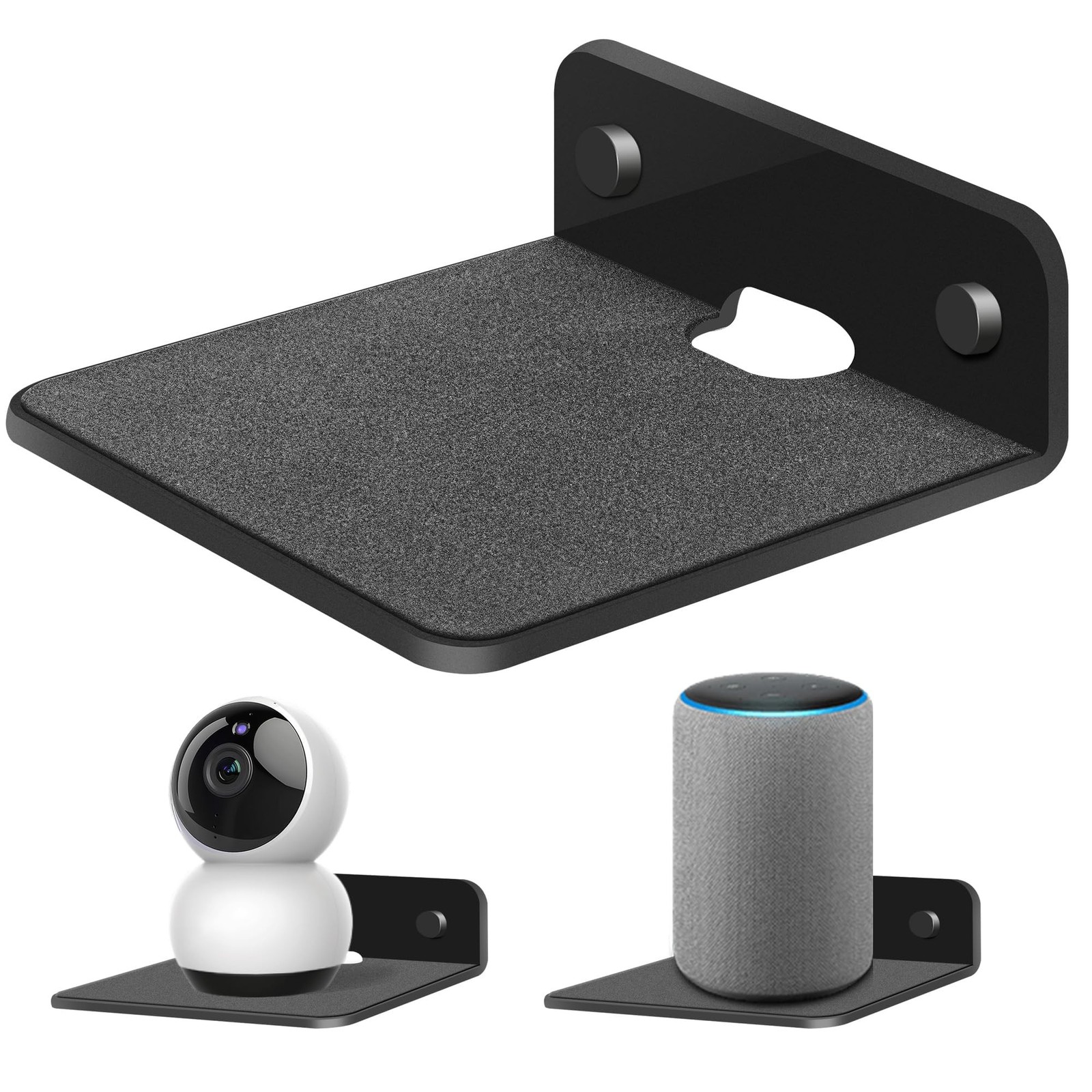 Small Speaker Wall Mount with EVA Pad,4.25×4.1 in Metal Speaker Shelf for Blu…