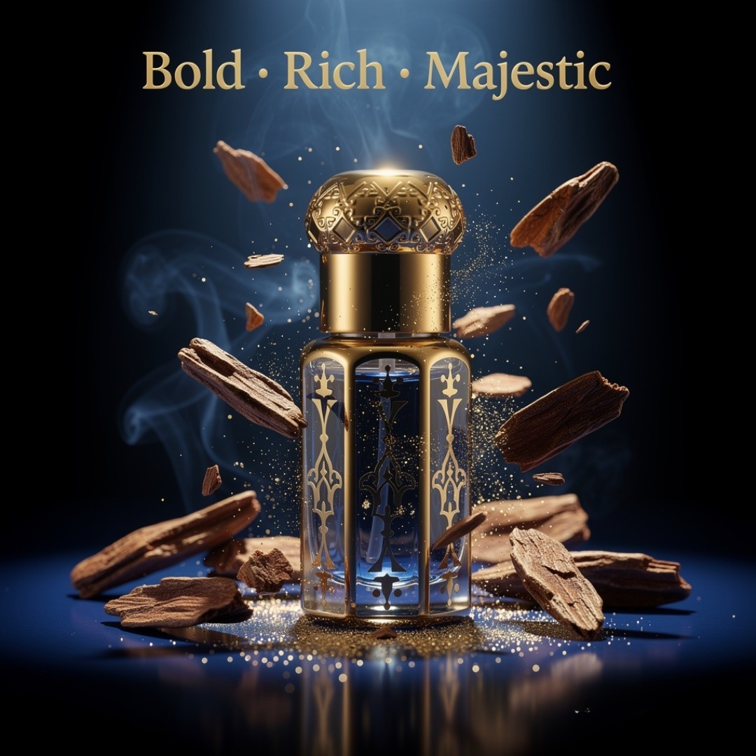 Blue Oud Attar Perfume Oil 11ml – Deep Agarwood Oud Fragrance Luxury Long Lastin
