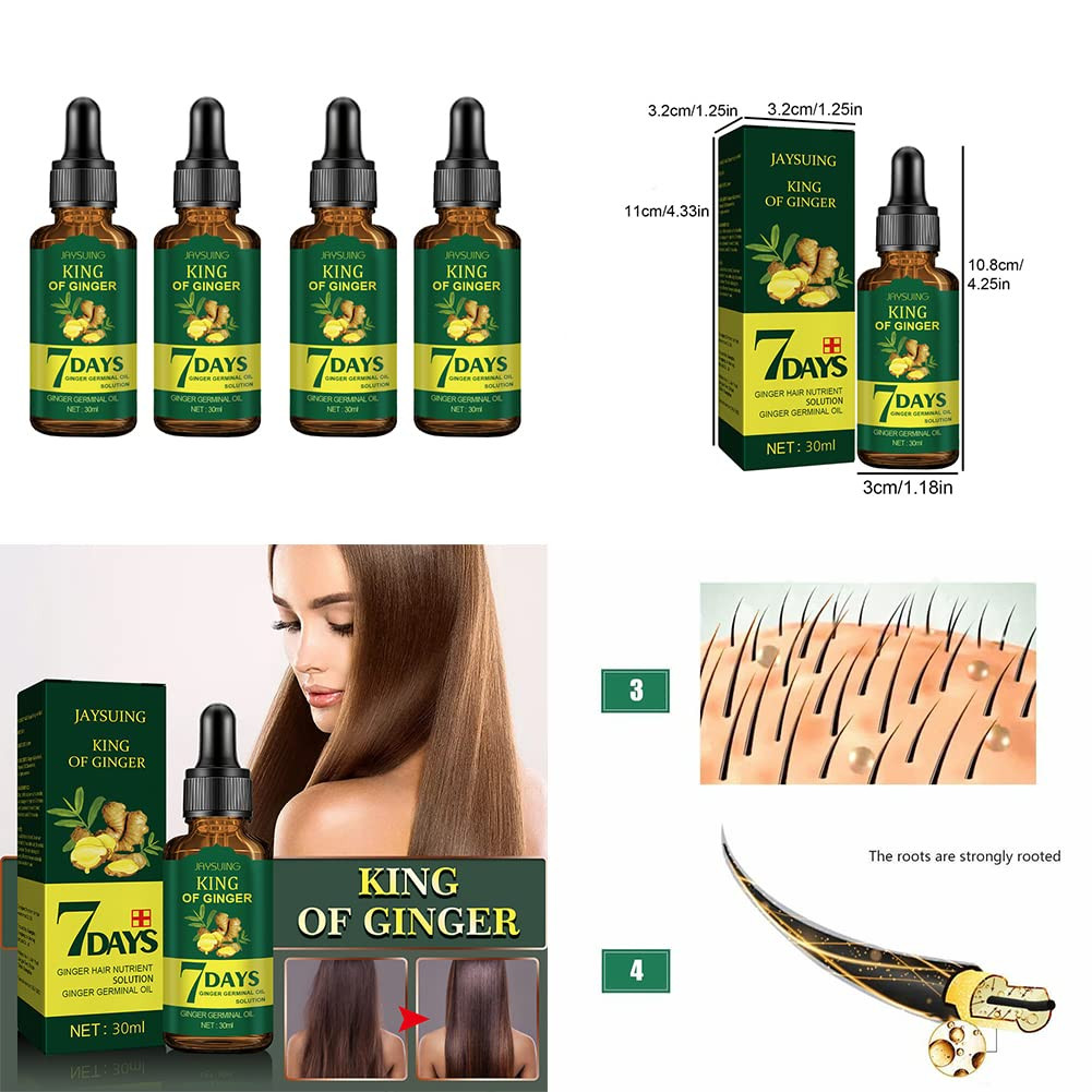 4-8 Pack Ginger Hair Growth Serum Germinal Oil Regrow 7 Days Loss Treatment (4 P