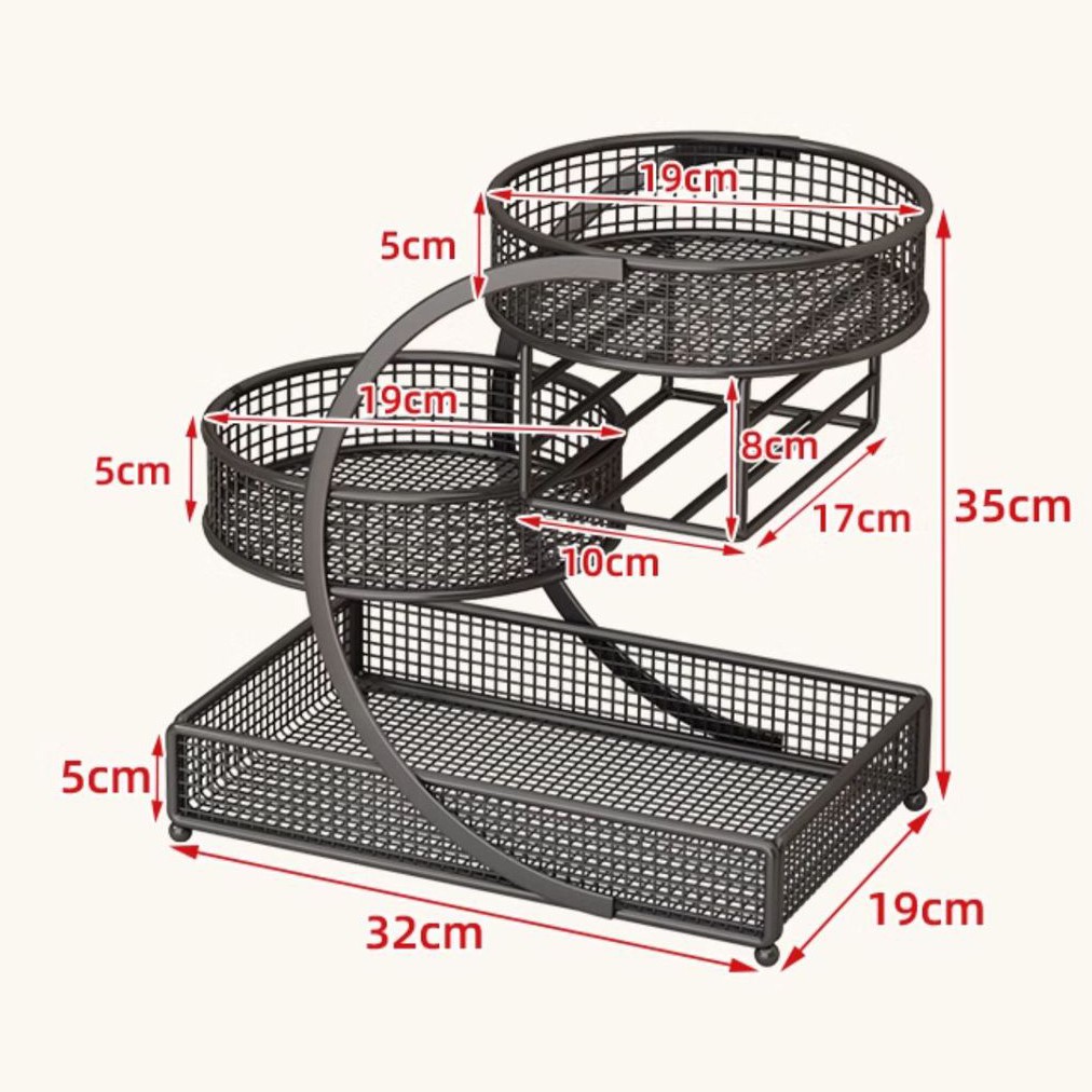 3 Tiers Makeup Rack Bathroom Skincare Shelf Organizer Bedroom Save Space Holder