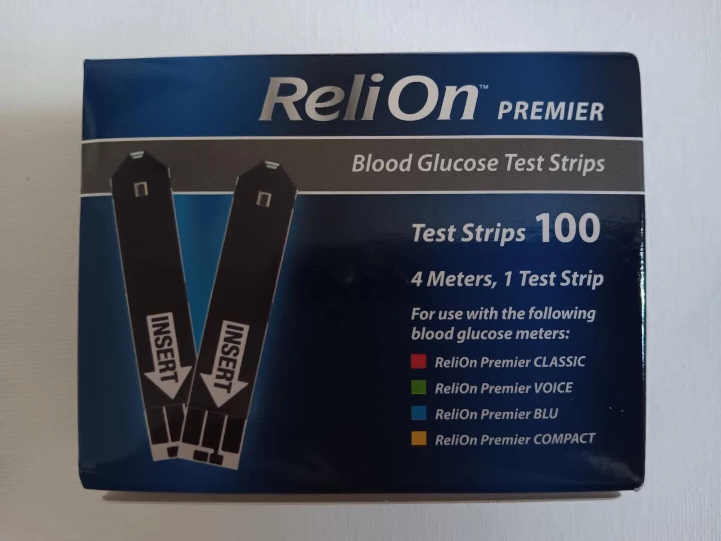 ReliOn Premier Diabetic Blood Glucose Test Strips 100ct Exp 01/2026 New