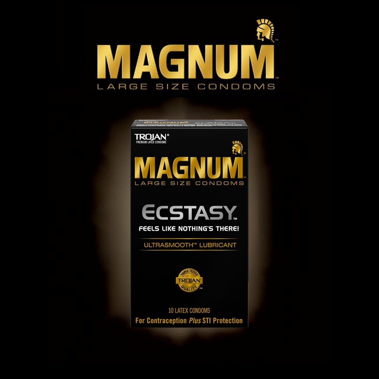 Trojan Magnum Ecstasy Large Size Lubricated Condoms 10 Count NEW