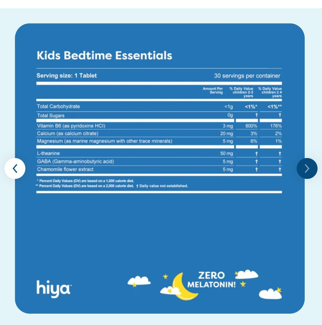 Hiya Kids Bedtime Essentials 30 Day , 1 Month Supply Refill Pack Sealed