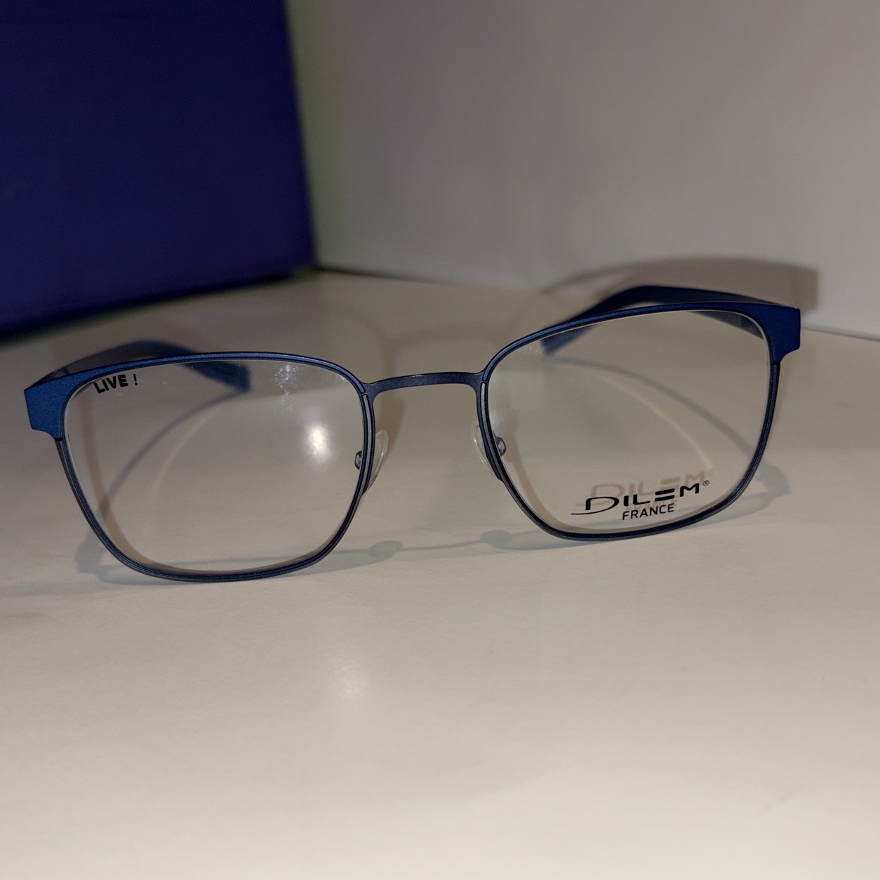 DILEM FRANCE Z8555A 3HLC02A New Authentic Eyeglass frame – Navy – Metal- 54 Eye