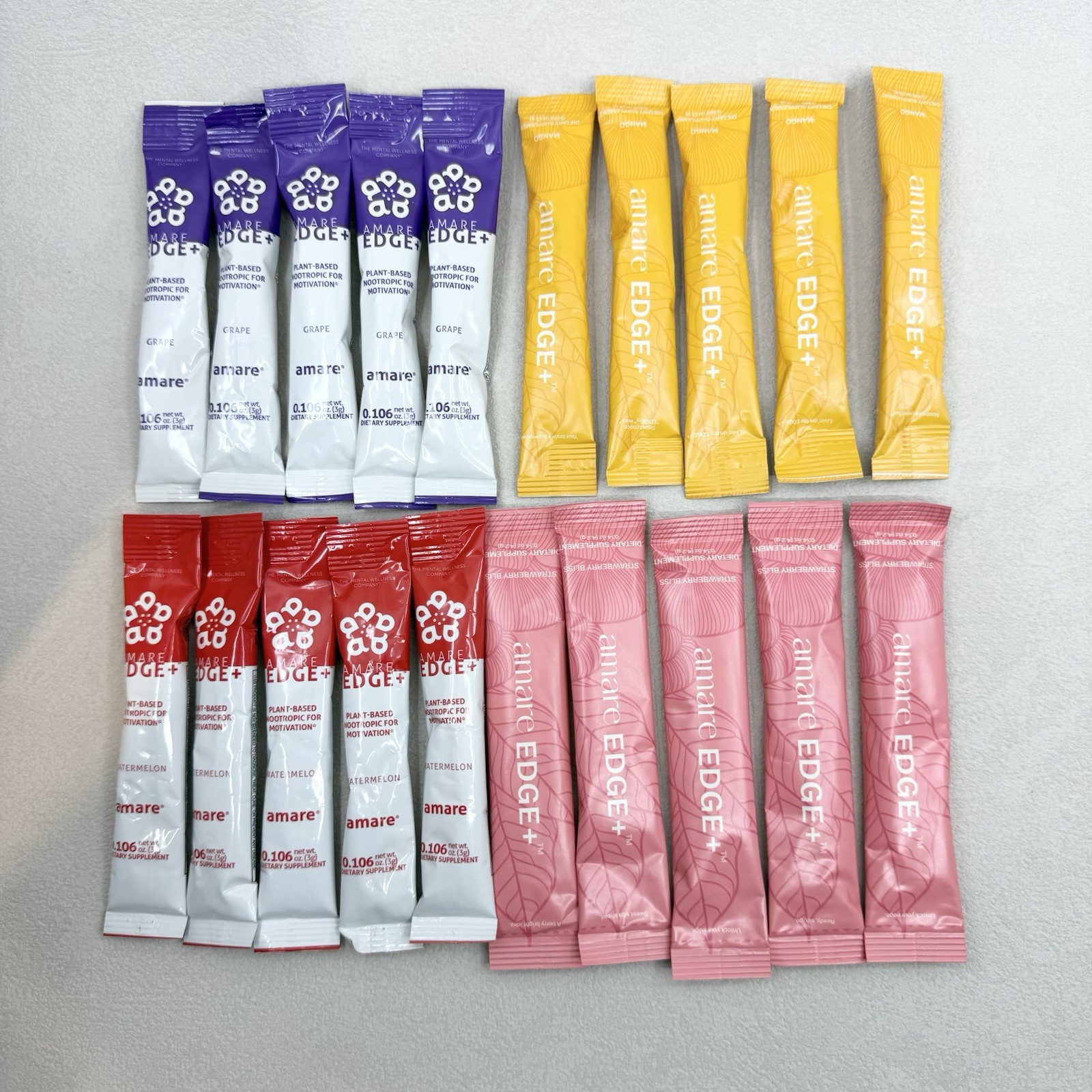 Amare Happy Juice On-The-Go 20 DAY SAMPLE PACK, 20 Sticks, NEW Variety Pack