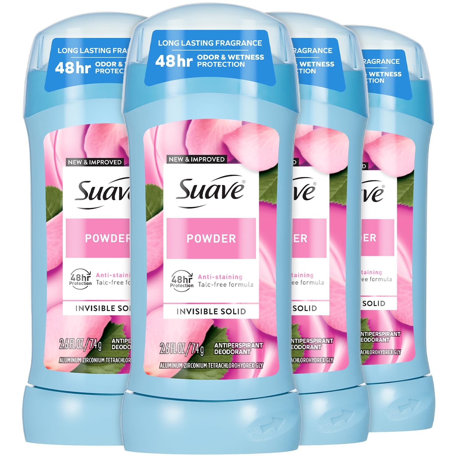 Suave Antiperspirant Deodorant for Women, Powder, 5.2 Ounce (Pack of 4)
